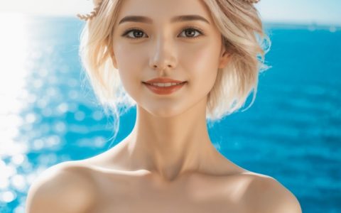 夏日蓝色大海新娘美女婚纱摄影图片