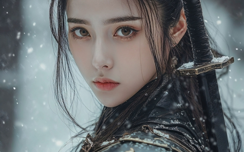 英姿飒爽将军装美女古典写真