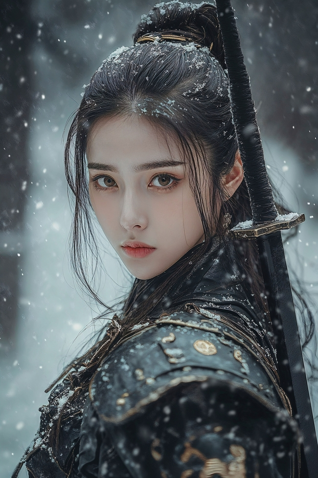 英姿飒爽将军装美女古典写真